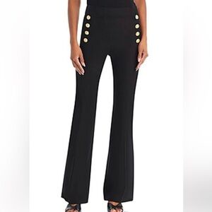 Magaschoni Black Sailor Button Detail Pants Size 6 Excellent Condition